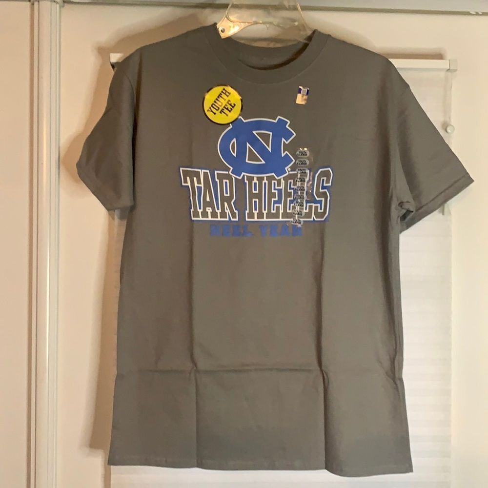 UNC‎ Carolina Tar Heels Grey Blue T-Shirt Size Youth XL New
